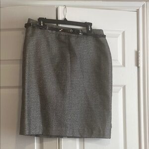 Elegant Gray Skirt with Belt